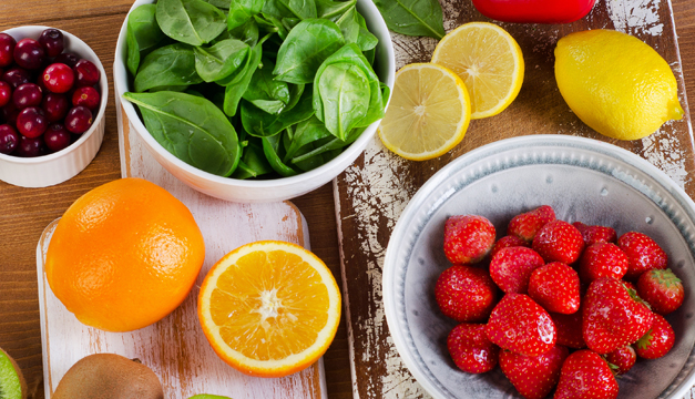 Verduras y frutas que son fuente de vitamina C